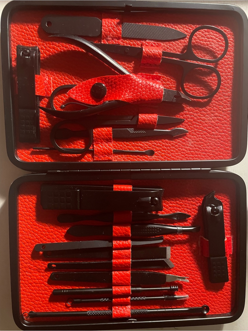 18-Piece Professional Manicure & Grooming Kit - Matte Black